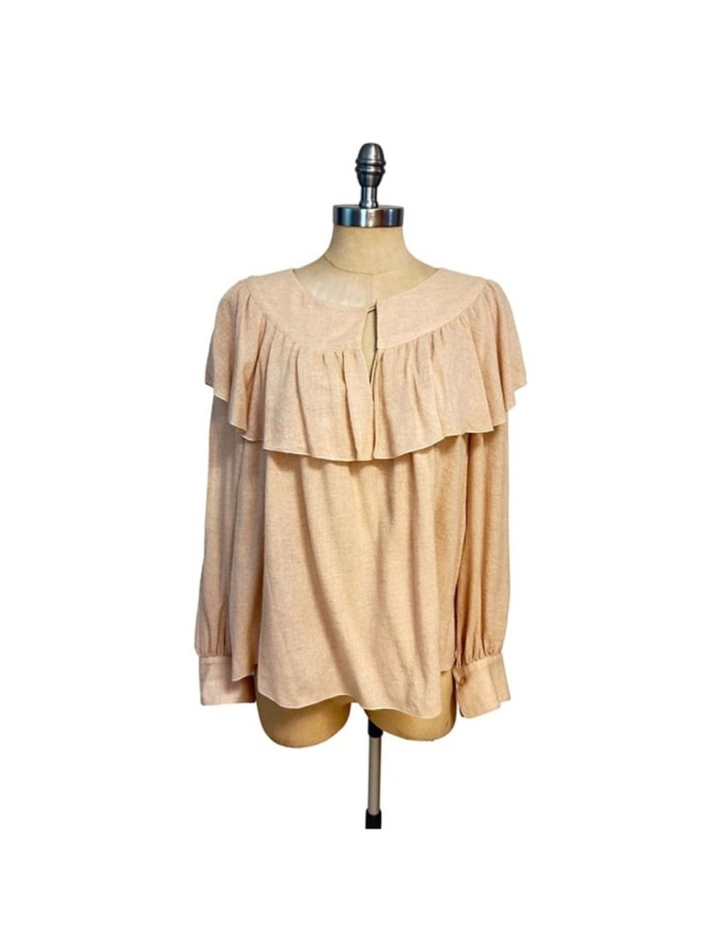 See By Chloé Peasant Blouse Cold Shoulder Viscose Wool Blend Size 40 US Large